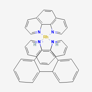 molecular formula C38H26N6Rh-2 B13139390 Bis(9,10-phenanthrenequinonediimine)(phenanthroline)rhodium(III) 