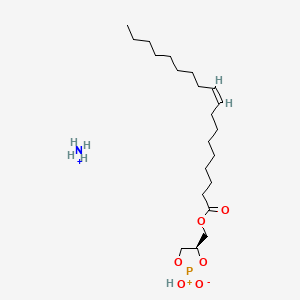 molecular formula C21H43NO6P+ B13139396 azanium;[(4R)-2-hydroxy-2-oxido-1,3,2-dioxaphospholan-2-ium-4-yl]methyl (Z)-octadec-9-enoate 