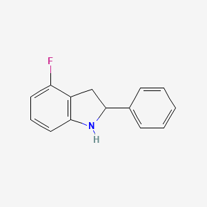 molecular formula C14H12FN B13139416 4-Fluoro-2-phenylindoline 
