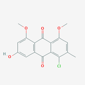 molecular formula C17H13ClO5 B13139419 1-Chloro-7-hydroxy-4,5-dimethoxy-2-methylanthracene-9,10-dione CAS No. 60698-96-6