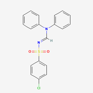molecular formula C19H15ClN2O2S B13139441 N'-((4-Chlorophenyl)sulfonyl)-N,N-diphenylformimidamide 