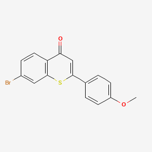 molecular formula C16H11BrO2S B13139457 7-Bromo-2-(4-methoxyphenyl)-4H-thiochromen-4-one 