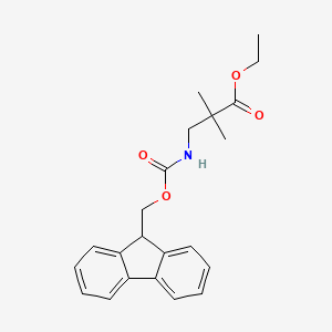 molecular formula C22H25NO4 B13139482 Ethyl 3-((((9H-fluoren-9-yl)methoxy)carbonyl)amino)-2,2-dimethylpropanoate 
