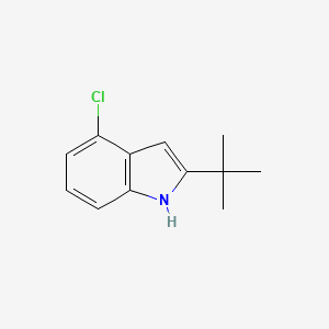 molecular formula C12H14ClN B13139489 2-(tert-Butyl)-4-chloro-1H-indole 