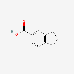 molecular formula C10H9IO2 B13139502 4-iodo-2,3-dihydro-1H-indene-5-carboxylic acid 