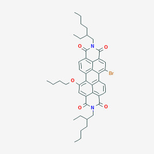 molecular formula C44H49BrN2O5 B13139530 11-Bromo-22-butoxy-7,18-bis(2-ethylhexyl)-7,18-diazaheptacyclo[14.6.2.22,5.03,12.04,9.013,23.020,24]hexacosa-1(22),2,4,9,11,13(23),14,16(24),20,25-decaene-6,8,17,19-tetrone 