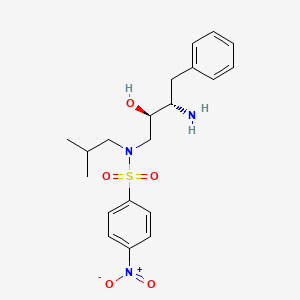 molecular formula C20H27N3O5S B13139543 Benzenesulfonamide,N-[(2R,3S)-3-amino-2-hydroxy-4-phenylbutyl]-N-(2-methylpropyl)-4-nitro- CAS No. 251105-80-3