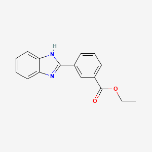 molecular formula C16H14N2O2 B13139558 Ethyl 3-(1H-benzo[d]imidazol-2-yl)benzoate CAS No. 885463-19-4
