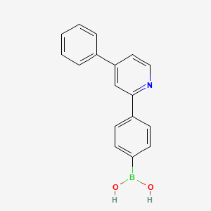 molecular formula C17H14BNO2 B13139569 (4-(4-Phenylpyridin-2-yl)phenyl)boronicacid 