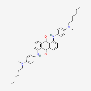 molecular formula C40H48N4O2 B13139579 1,5-Bis{4-[hexyl(methyl)amino]anilino}anthracene-9,10-dione CAS No. 89133-07-3