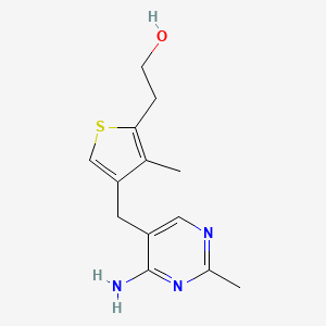 molecular formula C13H17N3OS B13139582 2-{4-[(4-Amino-2-Methylpyrimidin-5-Yl)methyl]-3-Methylthiophen-2-Yl}ethanol 
