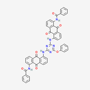 molecular formula C51H31N7O7 B13139598 N,N'-((6-Phenoxy-1,3,5-triazine-2,4-diyl)bis(imino(9,10-dihydro-9,10-dioxoanthracene-5,1-diyl)))bis(benzamide) CAS No. 2469-87-6