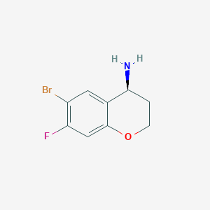 molecular formula C9H9BrFNO B13139650 (S)-6-Bromo-7-fluorochroman-4-amine 