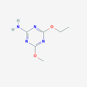 molecular formula C6H10N4O2 B13139720 4-Ethoxy-6-methoxy-1,3,5-triazin-2-amine CAS No. 62096-91-7