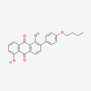 molecular formula C24H20O5 B13139732 2-(4-Butoxyphenyl)-1,5-dihydroxyanthracene-9,10-dione CAS No. 94517-60-9