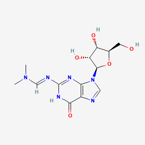 molecular formula C13H18N6O5 B13139749 N-[(Dimethylamino)methylene]-Guanosine 