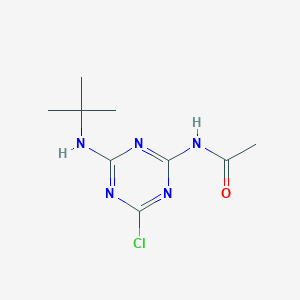 molecular formula C9H14ClN5O B13139780 N-(4-(tert-Butylamino)-6-chloro-1,3,5-triazin-2-yl)acetamide CAS No. 153233-52-4