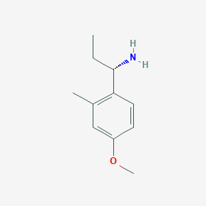 molecular formula C11H17NO B13139788 (S)-1-(4-Methoxy-2-methylphenyl)propan-1-amine 