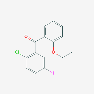 molecular formula C15H12ClIO2 B13139824 (2-Chloro-5-iodophenyl)(2-ethoxyphenyl)methanone 