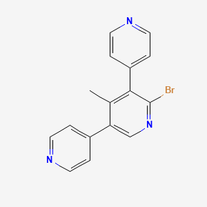 molecular formula C16H12BrN3 B13139857 2-Bromo-4-methyl-3,5-dipyridin-4-ylpyridine 