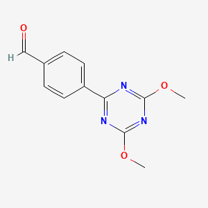 molecular formula C12H11N3O3 B13139877 4-(4,6-Dimethoxy-1,3,5-triazin-2-yl)benzaldehyde CAS No. 67014-40-8