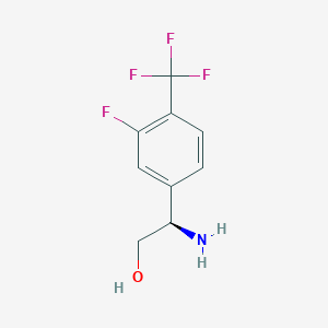 molecular formula C9H9F4NO B13139925 (R)-2-Amino-2-(3-fluoro-4-(trifluoromethyl)phenyl)ethanol 