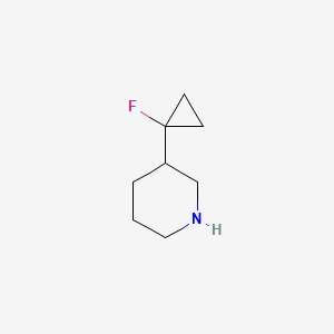 molecular formula C8H14FN B13139946 3-(1-Fluorocyclopropyl)piperidine 