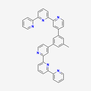 molecular formula C37H26N6 B13139952 2-[4-[3-methyl-5-[2-(6-pyridin-2-ylpyridin-2-yl)pyridin-4-yl]phenyl]pyridin-2-yl]-6-pyridin-2-ylpyridine 