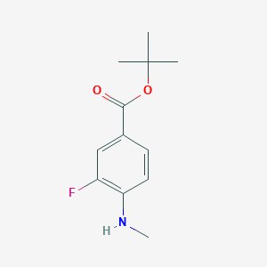 molecular formula C12H16FNO2 B13139985 tert-Butyl 3-fluoro-4-(methylamino)benzoate 