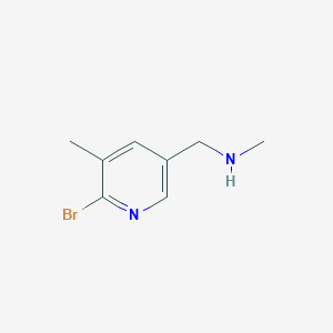 molecular formula C8H11BrN2 B13139994 1-(6-Bromo-5-methylpyridin-3-yl)-N-methylmethanamine 