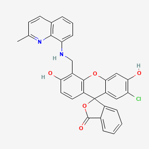 molecular formula C31H21ClN2O5 B13140013 2'-Chloro-3',6'-dihydroxy-5'-(((2-methylquinolin-8-yl)amino)methyl)-3H-spiro[isobenzofuran-1,9'-xanthen]-3-one 