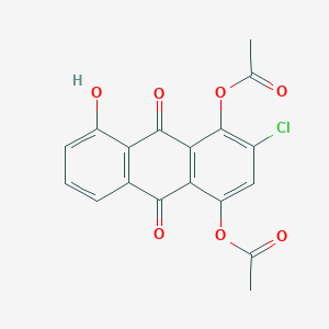 molecular formula C18H11ClO7 B13140016 2-Chloro-8-hydroxy-9,10-dioxo-9,10-dihydroanthracene-1,4-diyl diacetate CAS No. 87712-28-5