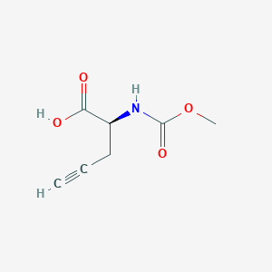 molecular formula C7H9NO4 B13140044 (S)-2-((Methoxycarbonyl)amino)pent-4-ynoicacid 