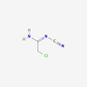 molecular formula C3H4ClN3 B13140048 Ethanimidamide, 2-chloro-N-cyano- CAS No. 53737-87-4