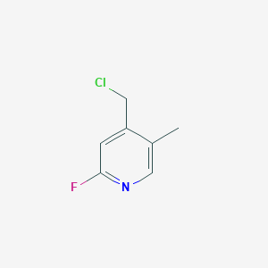 molecular formula C7H7ClFN B13140059 4-(Chloromethyl)-2-fluoro-5-methylpyridine 