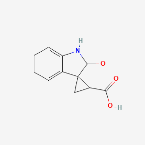 molecular formula C11H9NO3 B1314006 2'-Oxospiro[cyclopropane-1,3'-indoline]-2-carboxylic acid CAS No. 67503-08-6