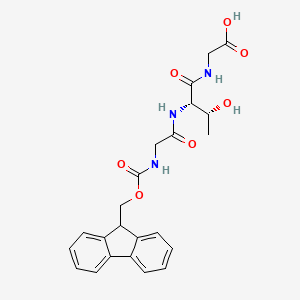 molecular formula C23H25N3O7 B13140089 N-{[(9H-Fluoren-9-yl)methoxy]carbonyl}glycyl-L-threonylglycine CAS No. 830321-63-6