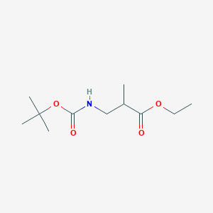 molecular formula C11H21NO4 B13140105 Ethyl 3-((tert-butoxycarbonyl)amino)-2-methylpropanoate 