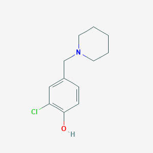 molecular formula C12H16ClNO B1314012 2-Chloro-4-(piperidin-1-ylmethyl)phenol CAS No. 69245-90-5