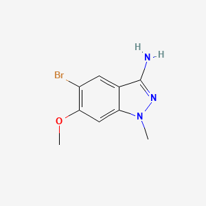 molecular formula C9H10BrN3O B13140121 5-Bromo-6-methoxy-1-methyl-1H-indazol-3-amine 
