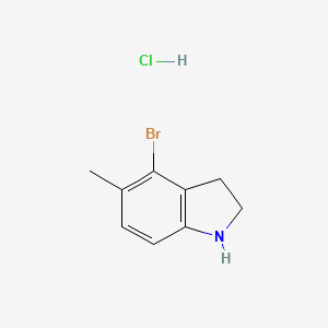 molecular formula C9H11BrClN B13140155 4-Bromo-5-methylindolinehydrochloride 