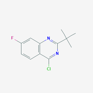 molecular formula C12H12ClFN2 B13140158 2-(tert-Butyl)-4-chloro-7-fluoroquinazoline 