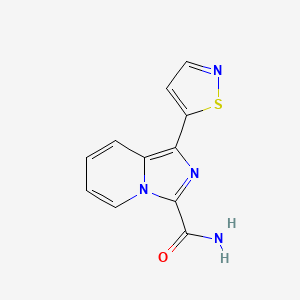molecular formula C11H8N4OS B13140168 1-(Isothiazol-5-yl)imidazo[1,5-a]pyridine-3-carboxamide 