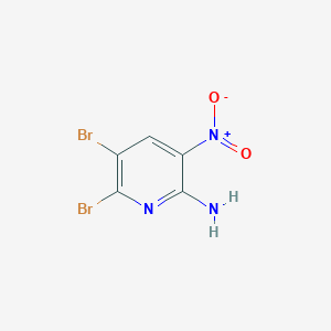 molecular formula C5H3Br2N3O2 B13140213 5,6-Dibromo-3-nitropyridin-2-amine 