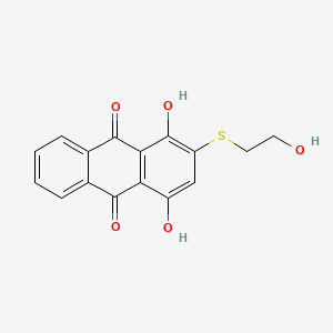 molecular formula C16H12O5S B13140215 1,4-Dihydroxy-2-((2-hydroxyethyl)thio)anthraquinone CAS No. 3319-54-8