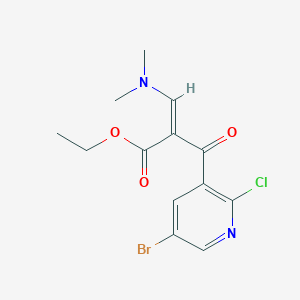 molecular formula C13H14BrClN2O3 B13140276 Ethyl2-(5-bromo-2-chloronicotinoyl)-3-(dimethylamino)acrylate 