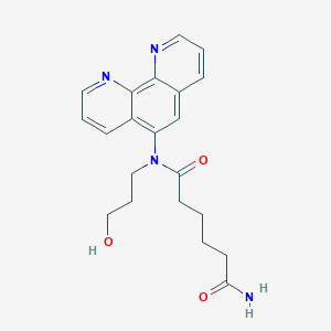 molecular formula C21H24N4O3 B13140304 N1-(3-Hydroxypropyl)-N1-(1,10-phenanthrolin-5-yl)adipamide 