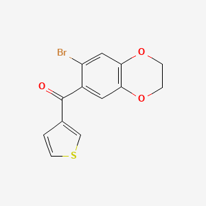 molecular formula C13H9BrO3S B13140305 Methanone,(7-bromo-2,3-dihydro-1,4-benzodioxin-6-yl)-3-thienyl- 
