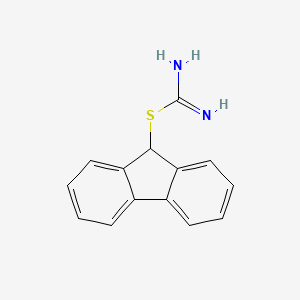 molecular formula C14H12N2S B13140354 Carbamimidothioic acid, 9H-fluoren-9-yl ester CAS No. 64850-99-3