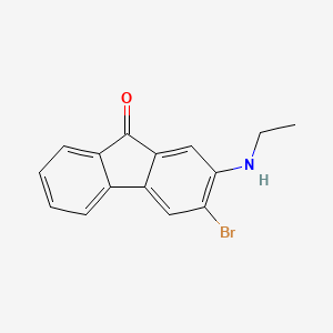 molecular formula C15H12BrNO B13140378 3-Bromo-2-(ethylamino)-9h-fluoren-9-one CAS No. 5416-85-3